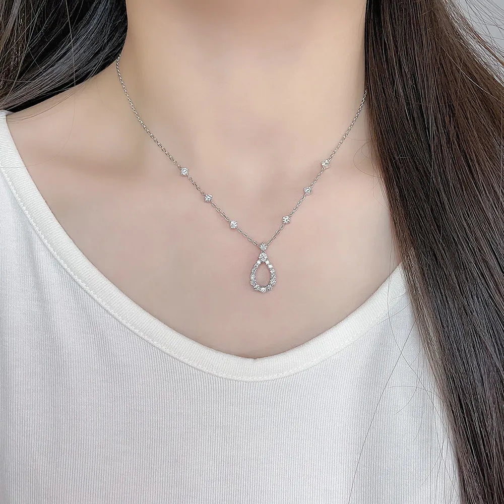 0.15 ct Celestial Adjustable Pear-Cut Lab-Grown Diamond Necklace in PT950 Platinum – APYN0045-PT