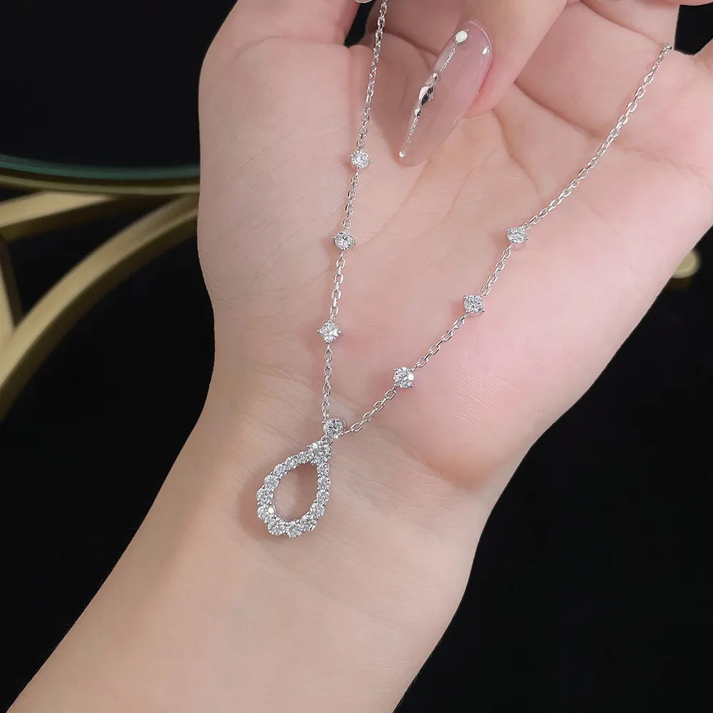 0.15 ct Celestial Adjustable Pear-Cut Lab-Grown Diamond Necklace in PT950 Platinum – APYN0045-PT
