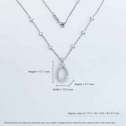 0.15 ct Celestial Adjustable Pear-Cut Lab-Grown Diamond Necklace in PT950 Platinum – APYN0045-PT