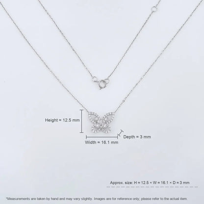 0.34 ctw Butterfly Adjustable Mixed-Cut Lab-Grown Diamond Necklace in 18K White Gold – APYN0046-W