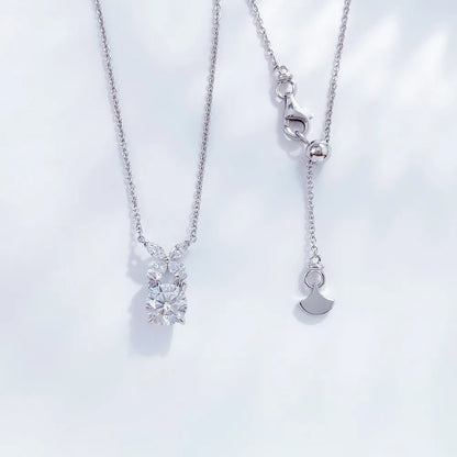 1 ct Butterfly Adjustable Round-Cut Lab-Grown Diamond Necklace in PT950 Platinum