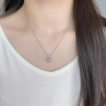 1 ct Butterfly Adjustable Round-Cut Lab-Grown Diamond Necklace in PT950 Platinum