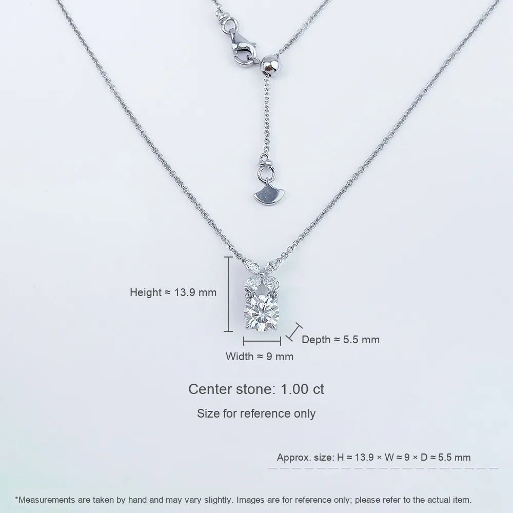 1 ct Butterfly Adjustable Round-Cut Lab-Grown Diamond Necklace in PT950 Platinum