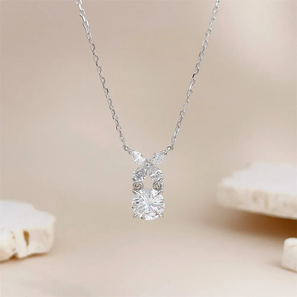 1.05 ct Butterfly Adjustable Mixed-Cut Lab-Grown Diamond Necklace in 18K White Gold – APYN0047-W