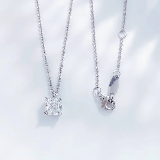 1.03 ct Minimalist Princess-Cut Lab-Grown Diamond Necklace in PT950 Platinum – APYN0048-PT