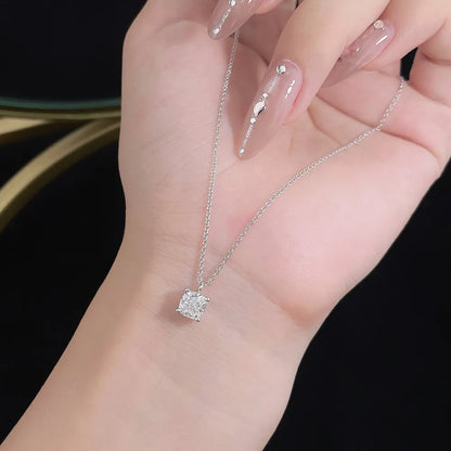 1.03 ct Minimalist Princess-Cut Lab-Grown Diamond Necklace in PT950 Platinum – APYN0048-PT