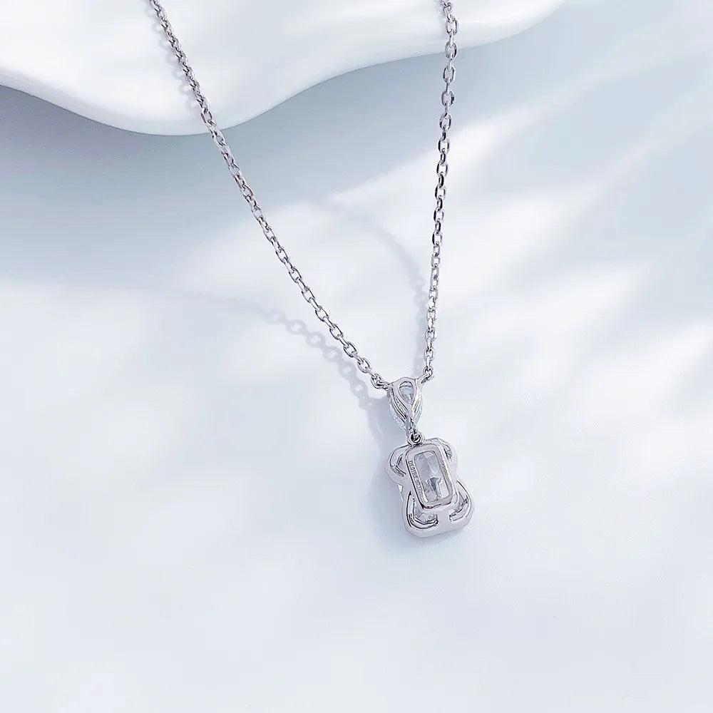 1.02 ct Minimalist Adjustable Radiant-Cut Lab-Grown Diamond Necklace in PT950 Platinum