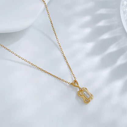 1.01 ct Minimalist Adjustable Radiant-Cut Lab-Grown Diamond Necklace in 18K Yellow Gold