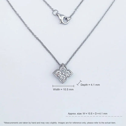0.38 ctw Four-Leaf Clover Adjustable Round-Cut Lab-Grown Diamond Necklace in PT950 Platinum