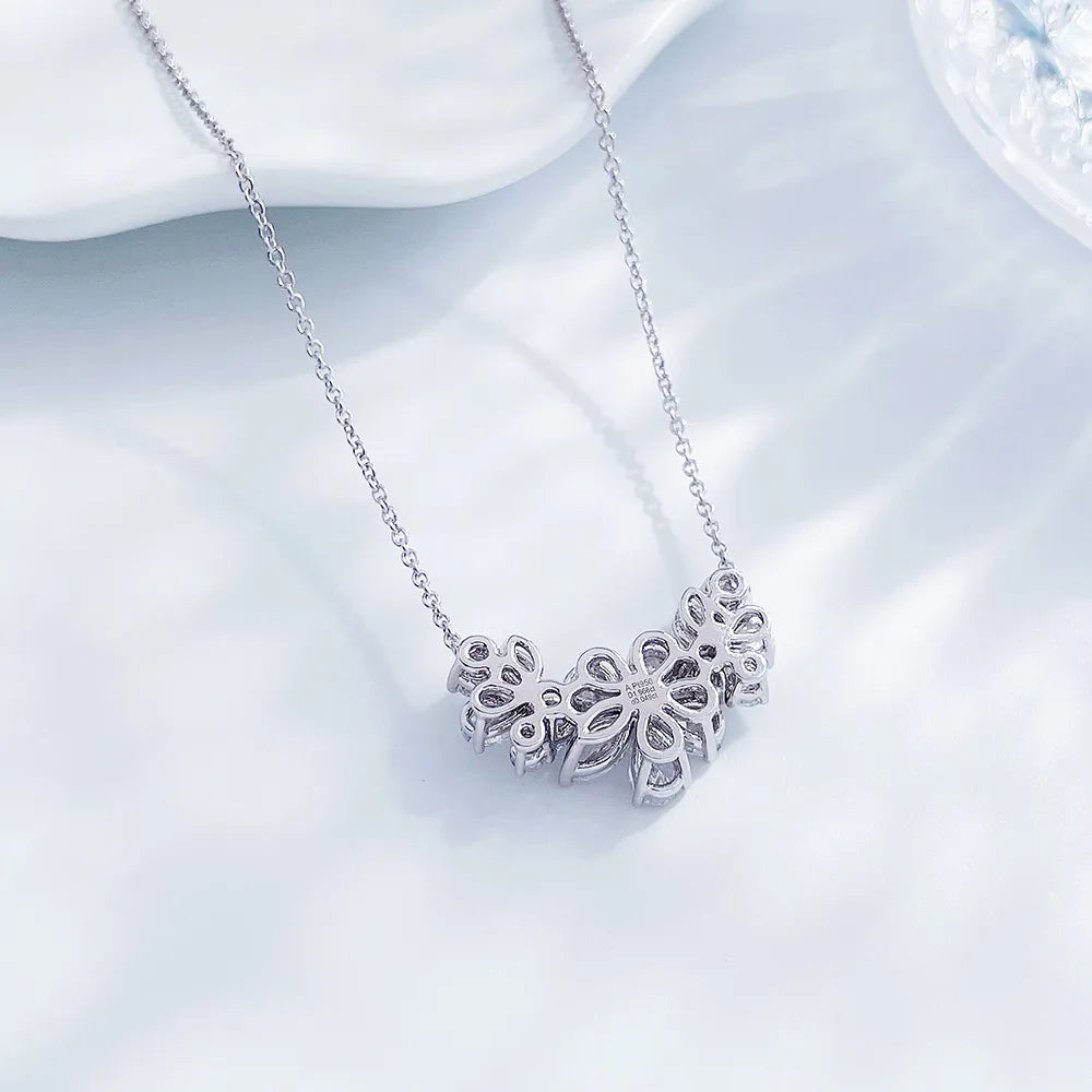 2.26 ctw Floral Mixed-Cut Lab-Grown Diamond Necklace in PT950 Platinum – APYN0052-PT