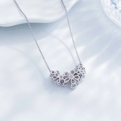 2.26 ctw Floral Mixed-Cut Lab-Grown Diamond Necklace in PT950 Platinum – APYN0052-PT