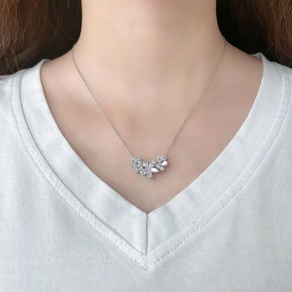 2.26 ctw Floral Mixed-Cut Lab-Grown Diamond Necklace in PT950 Platinum – APYN0052-PT
