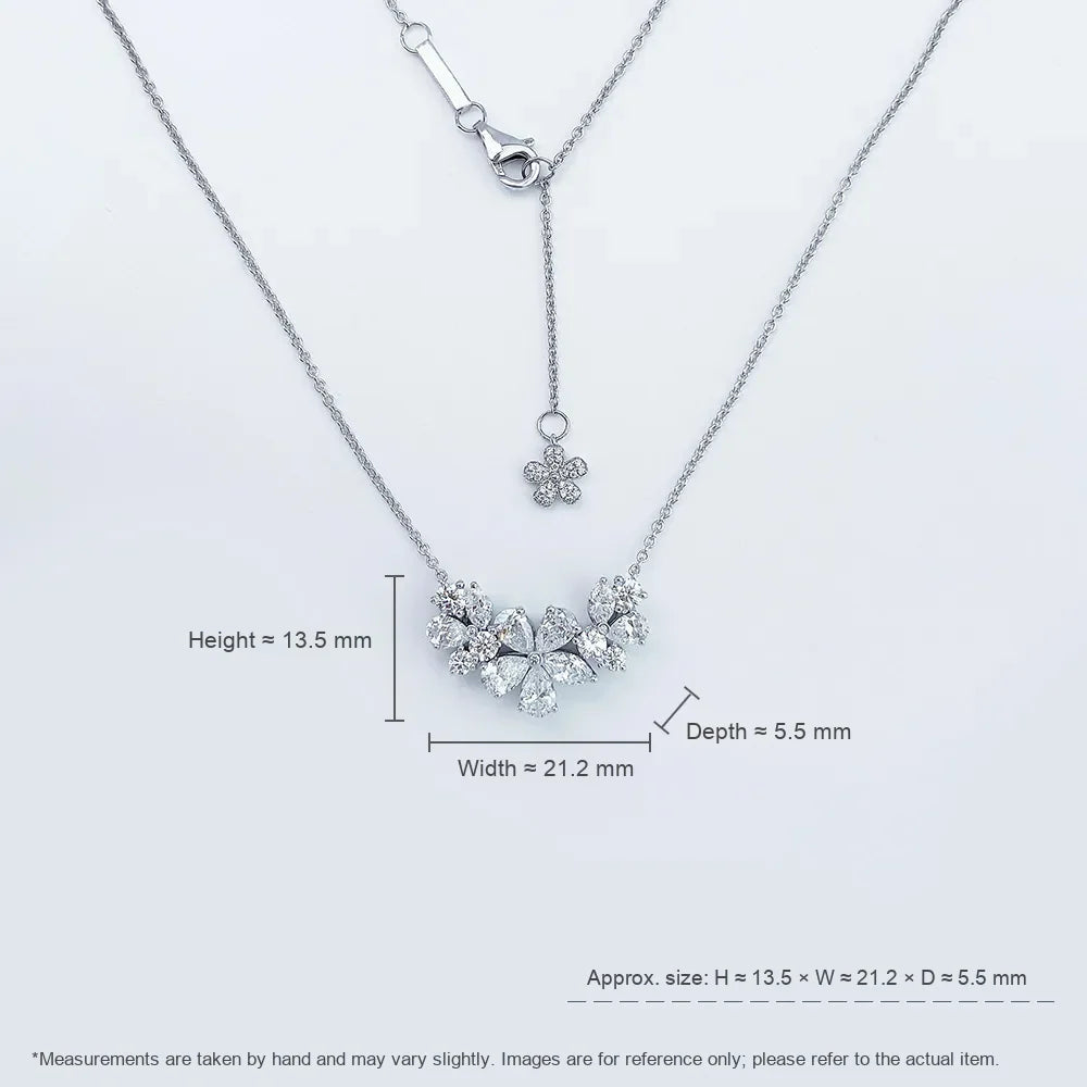 2.26 ctw Floral Mixed-Cut Lab-Grown Diamond Necklace in PT950 Platinum – APYN0052-PT