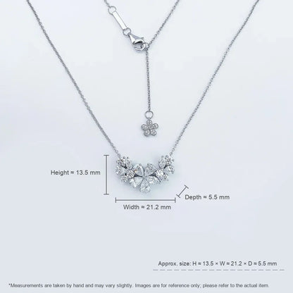 2.26 ctw Floral Mixed-Cut Lab-Grown Diamond Necklace in PT950 Platinum – APYN0052-PT