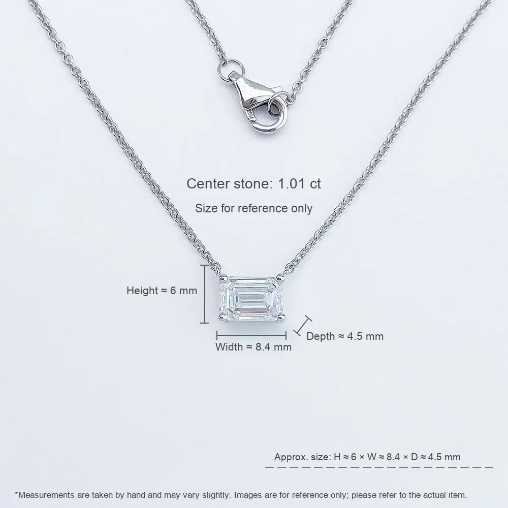 1.07 ct Minimalist Emerald-Cut Lab-Grown Diamond Necklace in PT950 Platinum – APYN0054-PT
