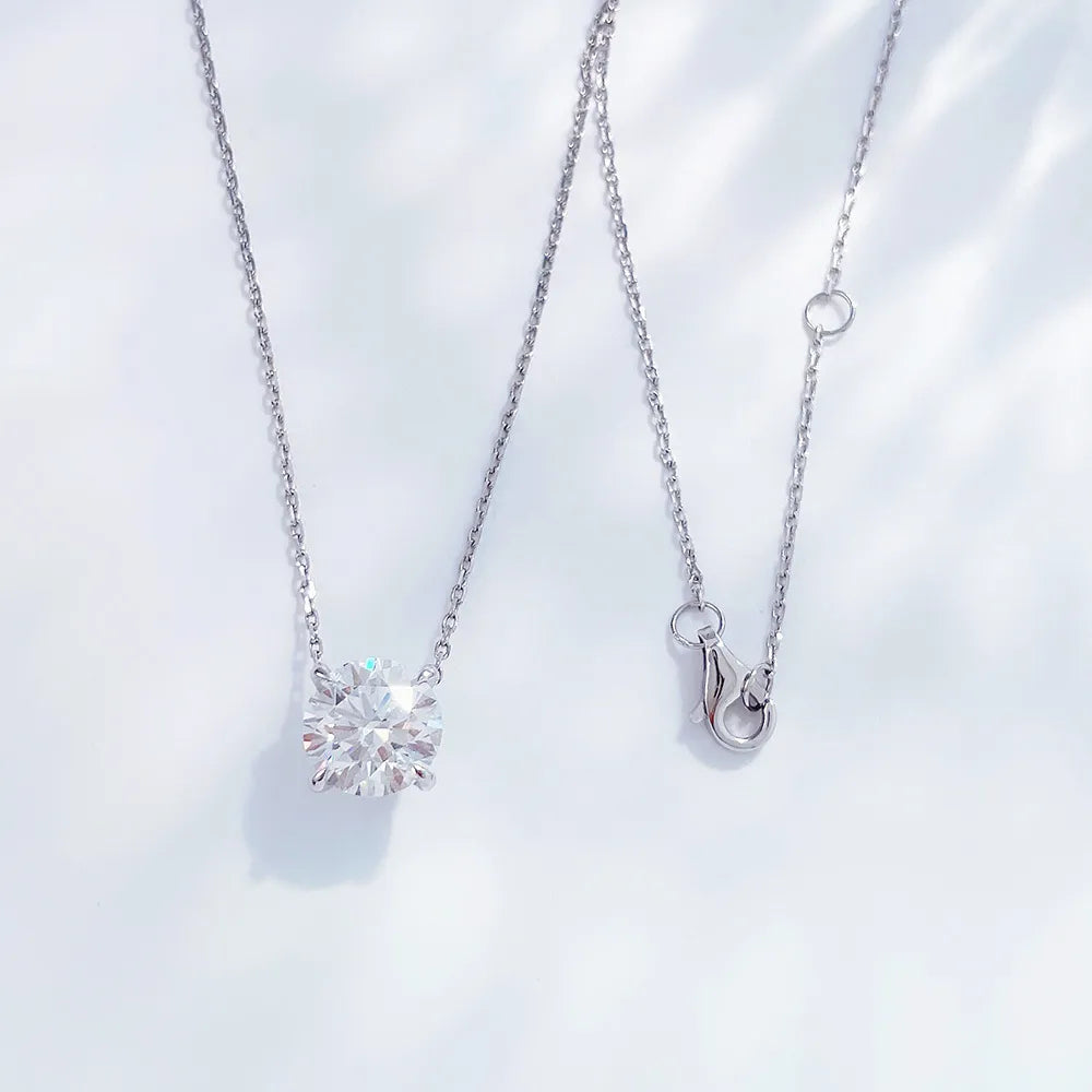 2.17 ct Adjustable Princess-Cut Lab-Grown Diamond Necklace in PT950 Platinum