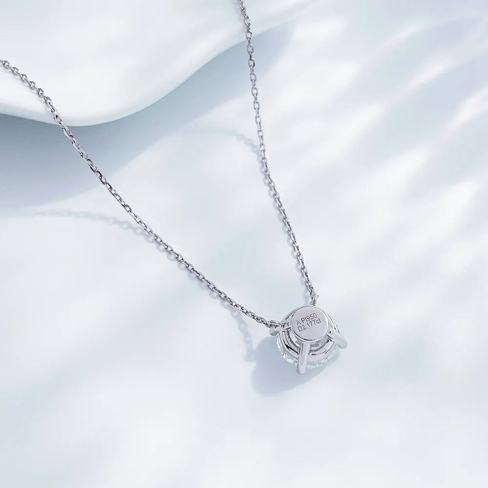 2.17 ct Adjustable Princess-Cut Lab-Grown Diamond Necklace in PT950 Platinum