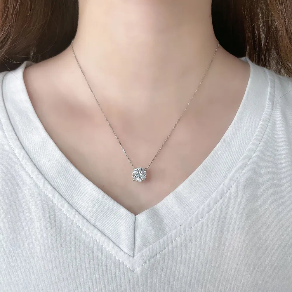 2.17 ct Adjustable Princess-Cut Lab-Grown Diamond Necklace in PT950 Platinum