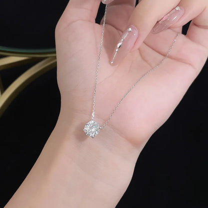 2.17 ct Adjustable Princess-Cut Lab-Grown Diamond Necklace in PT950 Platinum