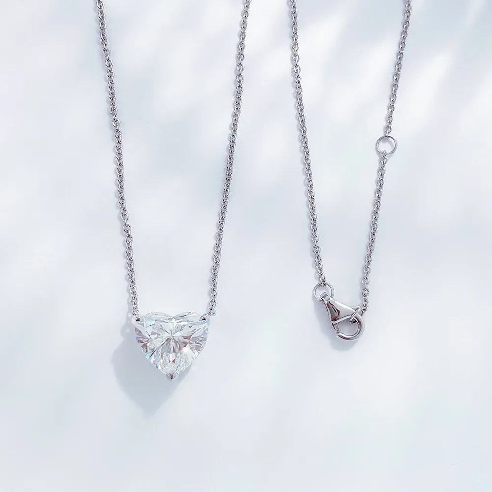2.12 ct Adjustable Heart-Cut Lab-Grown Diamond Necklace in PT950 Platinum – APYN0057-PT