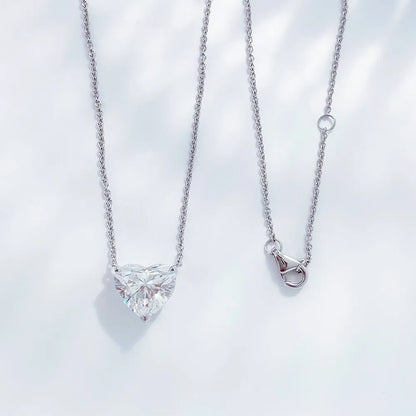 2.12 ct Adjustable Heart-Cut Lab-Grown Diamond Necklace in PT950 Platinum – APYN0057-PT