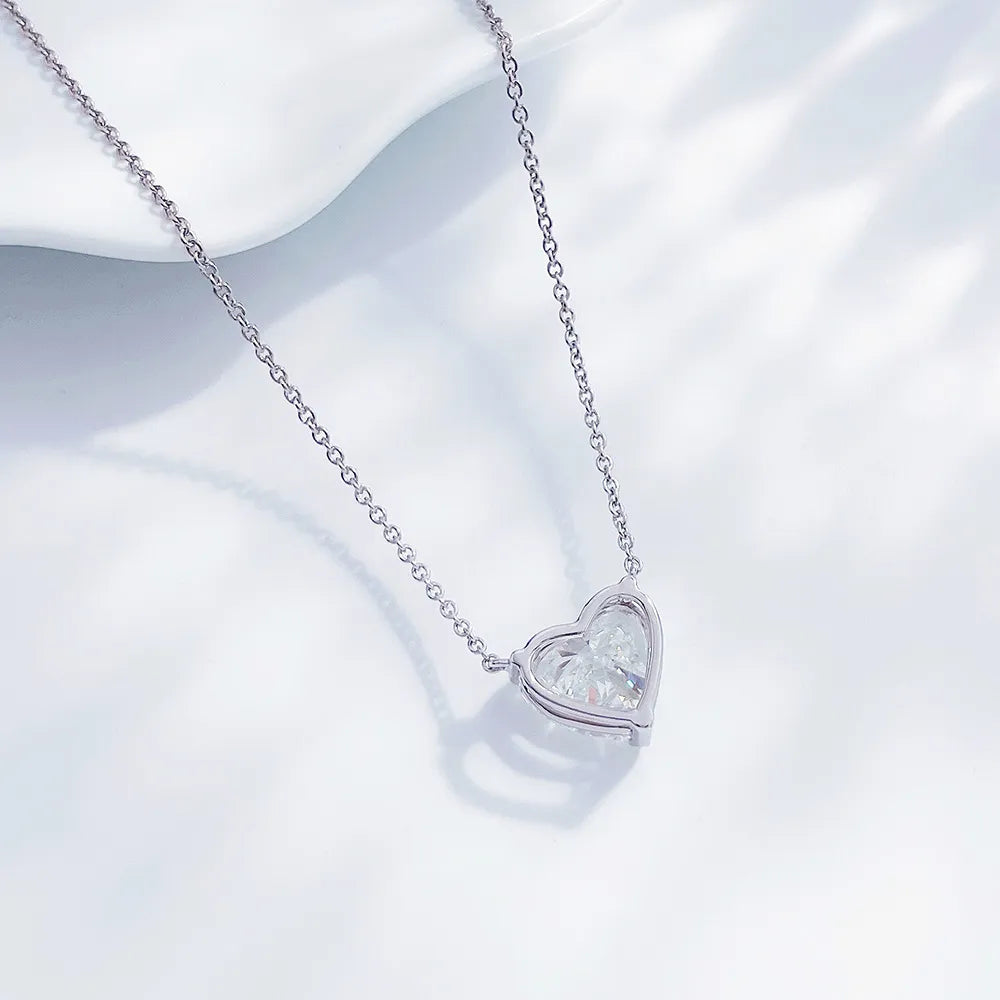 2.12 ct Adjustable Heart-Cut Lab-Grown Diamond Necklace in PT950 Platinum – APYN0057-PT