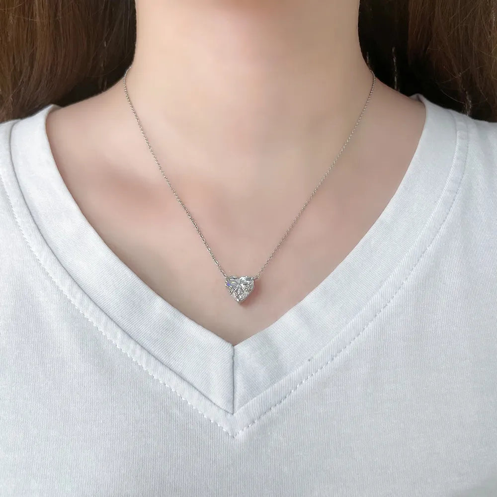 2.12 ct Adjustable Heart-Cut Lab-Grown Diamond Necklace in PT950 Platinum – APYN0057-PT