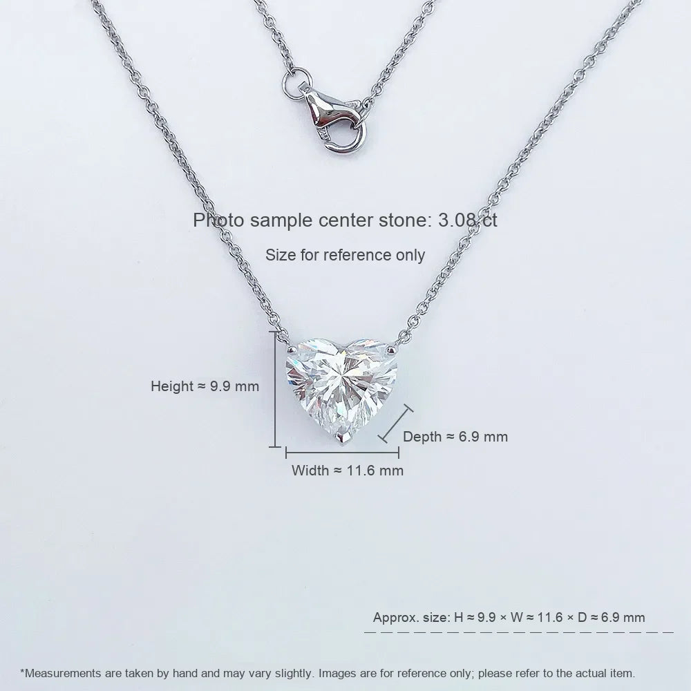 2.12 ct Adjustable Heart-Cut Lab-Grown Diamond Necklace in PT950 Platinum – APYN0057-PT