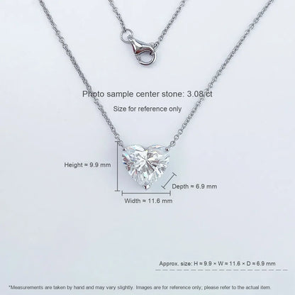 2.12 ct Adjustable Heart-Cut Lab-Grown Diamond Necklace in PT950 Platinum – APYN0057-PT