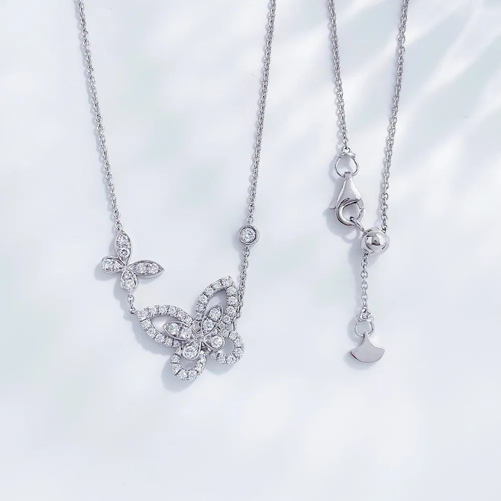 0.51 ctw Butterfly Mixed-Cut Lab-Grown Diamond Necklace in PT950 Platinum – APYN0058-PT