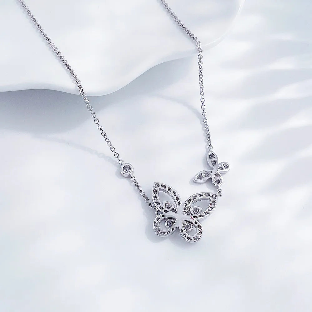 0.51 ctw Butterfly Mixed-Cut Lab-Grown Diamond Necklace in PT950 Platinum – APYN0058-PT