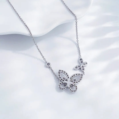 0.51 ctw Butterfly Mixed-Cut Lab-Grown Diamond Necklace in PT950 Platinum – APYN0058-PT