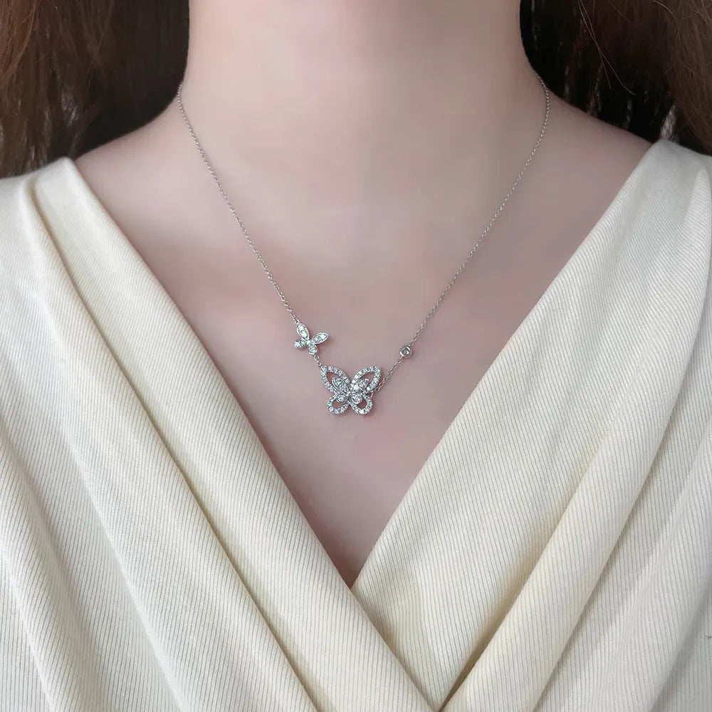 0.51 ctw Butterfly Mixed-Cut Lab-Grown Diamond Necklace in PT950 Platinum – APYN0058-PT