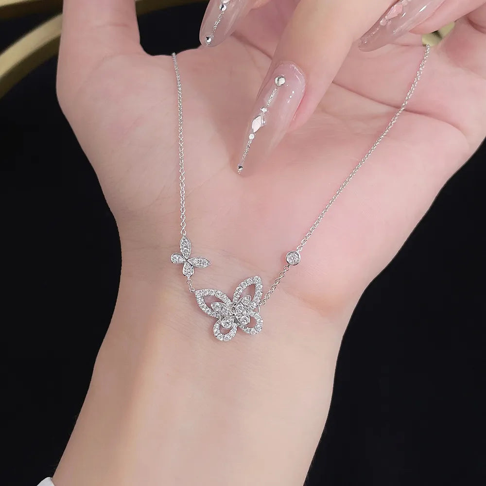 0.51 ctw Butterfly Mixed-Cut Lab-Grown Diamond Necklace in PT950 Platinum – APYN0058-PT