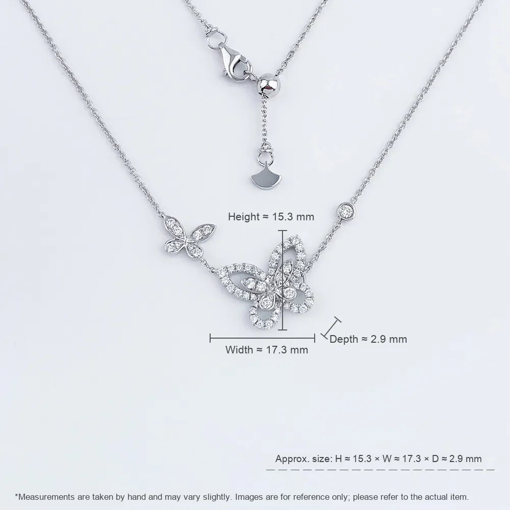 0.51 ctw Butterfly Mixed-Cut Lab-Grown Diamond Necklace in PT950 Platinum – APYN0058-PT