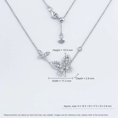 0.51 ctw Butterfly Mixed-Cut Lab-Grown Diamond Necklace in PT950 Platinum – APYN0058-PT