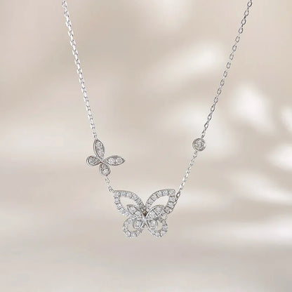 0.5 ctw Butterfly Mixed-Cut Lab-Grown Diamond Necklace in 18K White Gold