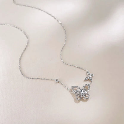 0.5 ctw Butterfly Mixed-Cut Lab-Grown Diamond Necklace in 18K White Gold