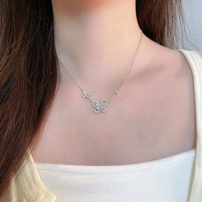 0.5 ctw Butterfly Mixed-Cut Lab-Grown Diamond Necklace in 18K White Gold