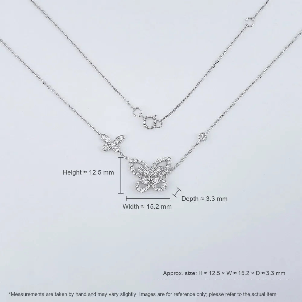 0.5 ctw Butterfly Mixed-Cut Lab-Grown Diamond Necklace in 18K White Gold