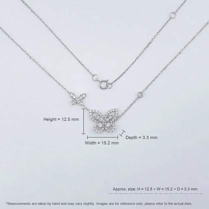 0.5 ctw Butterfly Mixed-Cut Lab-Grown Diamond Necklace in 18K White Gold