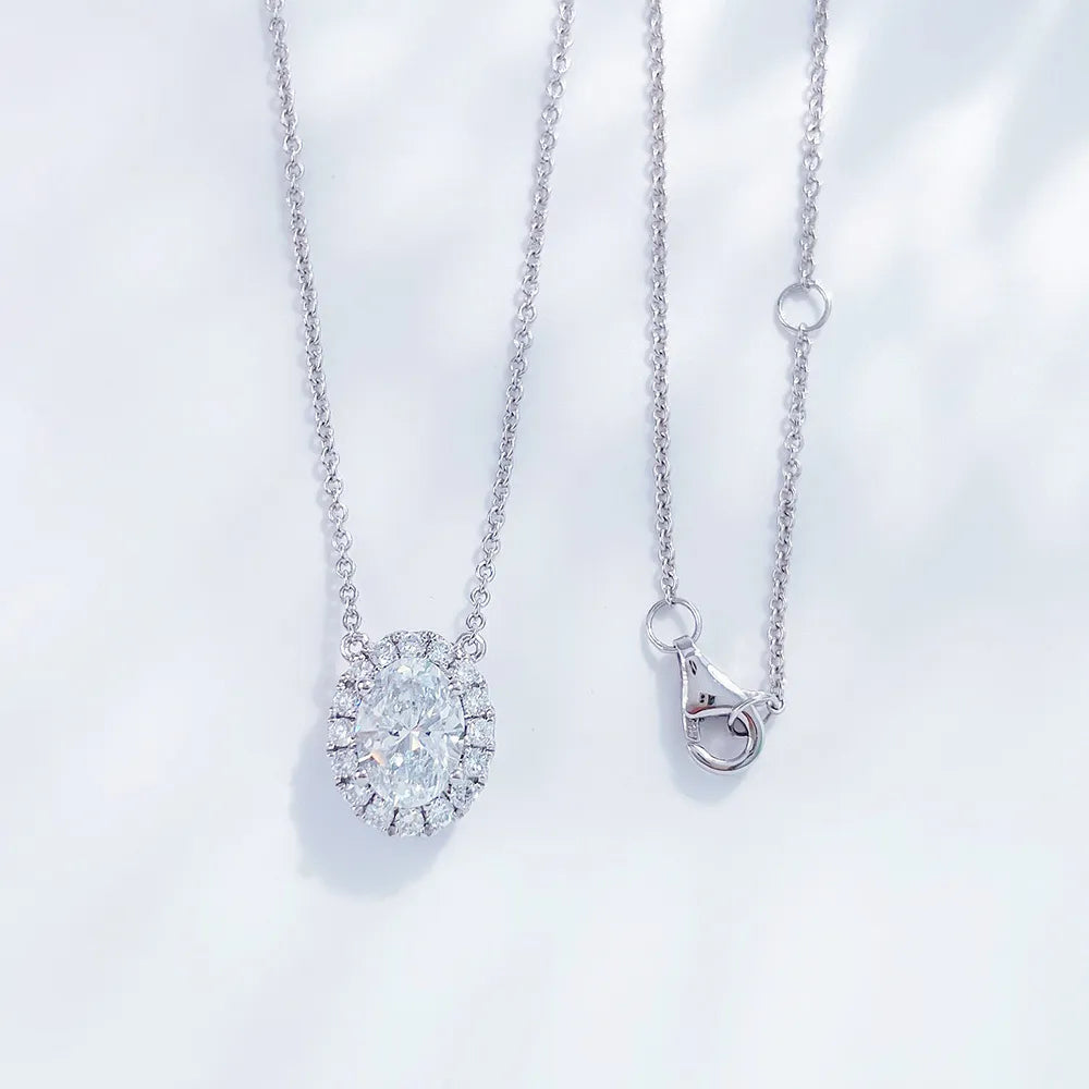 1.12 ct Celestial Oval-Cut Lab-Grown Diamond Necklace in PT950 Platinum