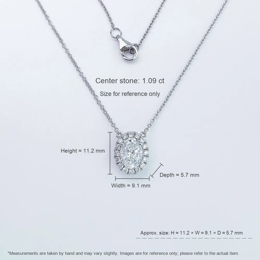 1.12 ct Celestial Oval-Cut Lab-Grown Diamond Necklace in PT950 Platinum