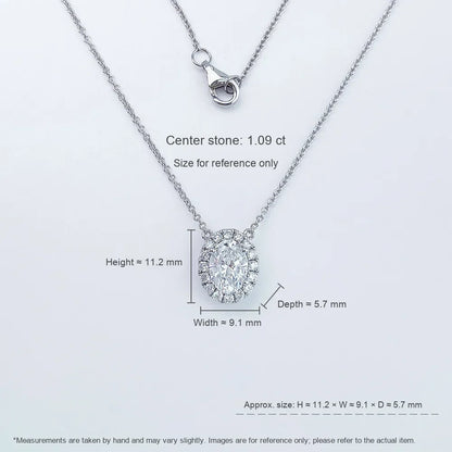 1.12 ct Celestial Oval-Cut Lab-Grown Diamond Necklace in PT950 Platinum