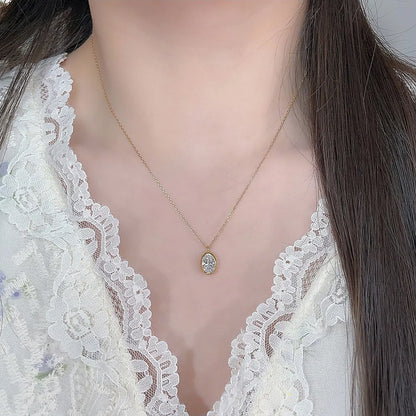 1.02 ct Minimalist Oval-Cut Lab-Grown Diamond Necklace in 18K Yellow Gold – APYN0060-Y