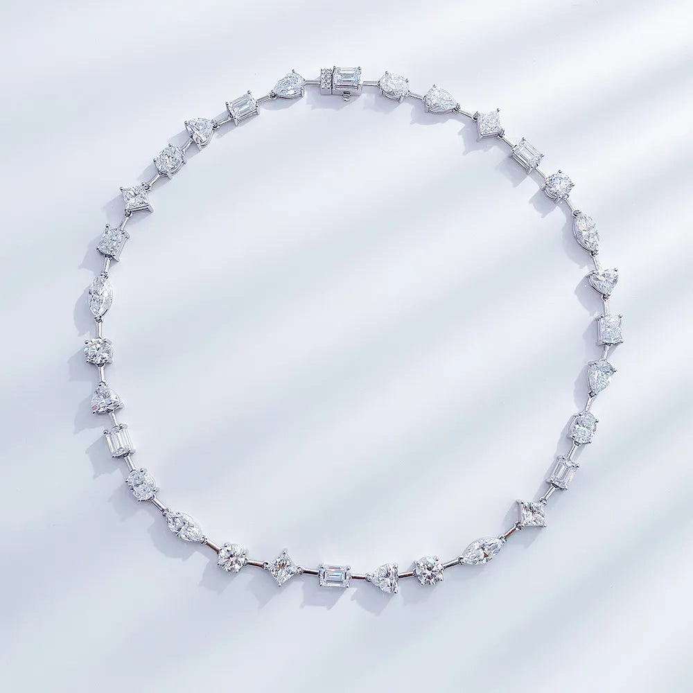 Statement Mixed-Cut Lab-Grown Diamond Necklace in PT950 Platinum