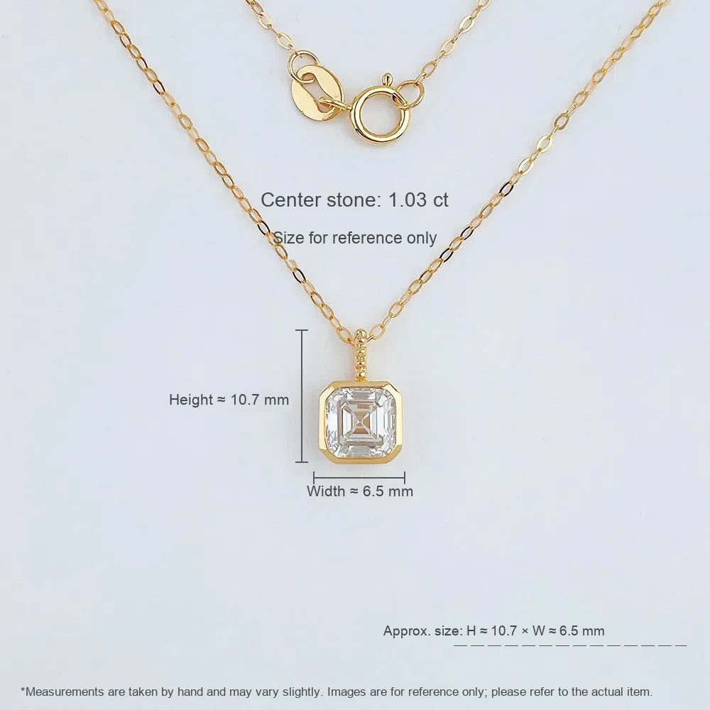 1.06 ct Minimalist Princess-Cut Lab-Grown Diamond Necklace in 18K Yellow Gold