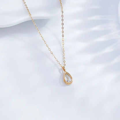 0.54 ct Minimalist Pear-Cut Lab-Grown Diamond Necklace in 18K Yellow Gold