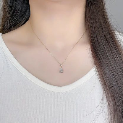 1.04 ct Minimalist Pear-Cut Lab-Grown Diamond Pendant Necklace in 18K Yellow Gold