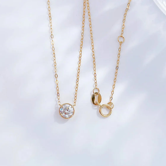 0.51 ct Minimalist Round-Cut Lab-Grown Diamond Necklace in 18K Yellow Gold